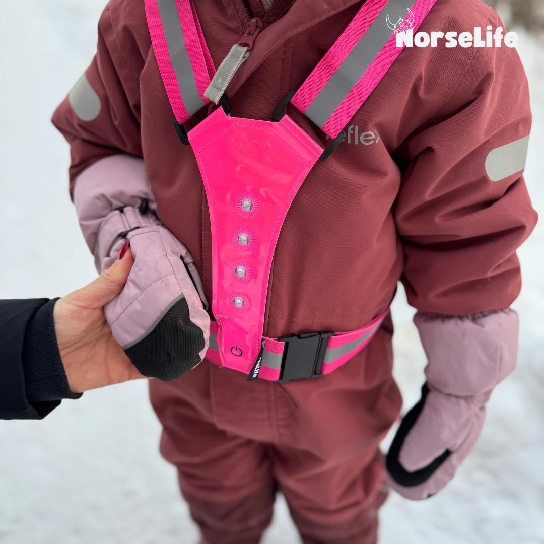 Norselife heijastinliivi LED-valolla, perhepakkaus, 4 kpl - Valitse väri