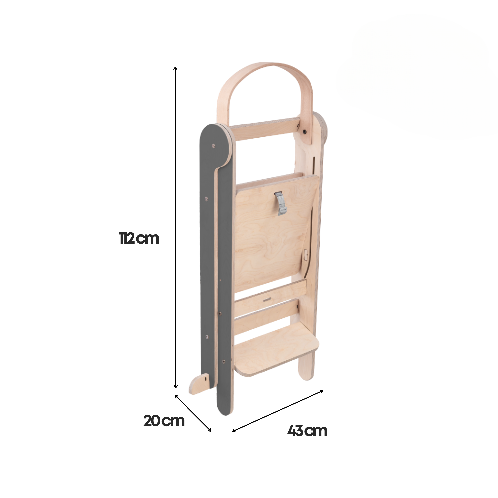 Tower Fold – joustava, kokoontaitettava keittiöapuväline, harmaa