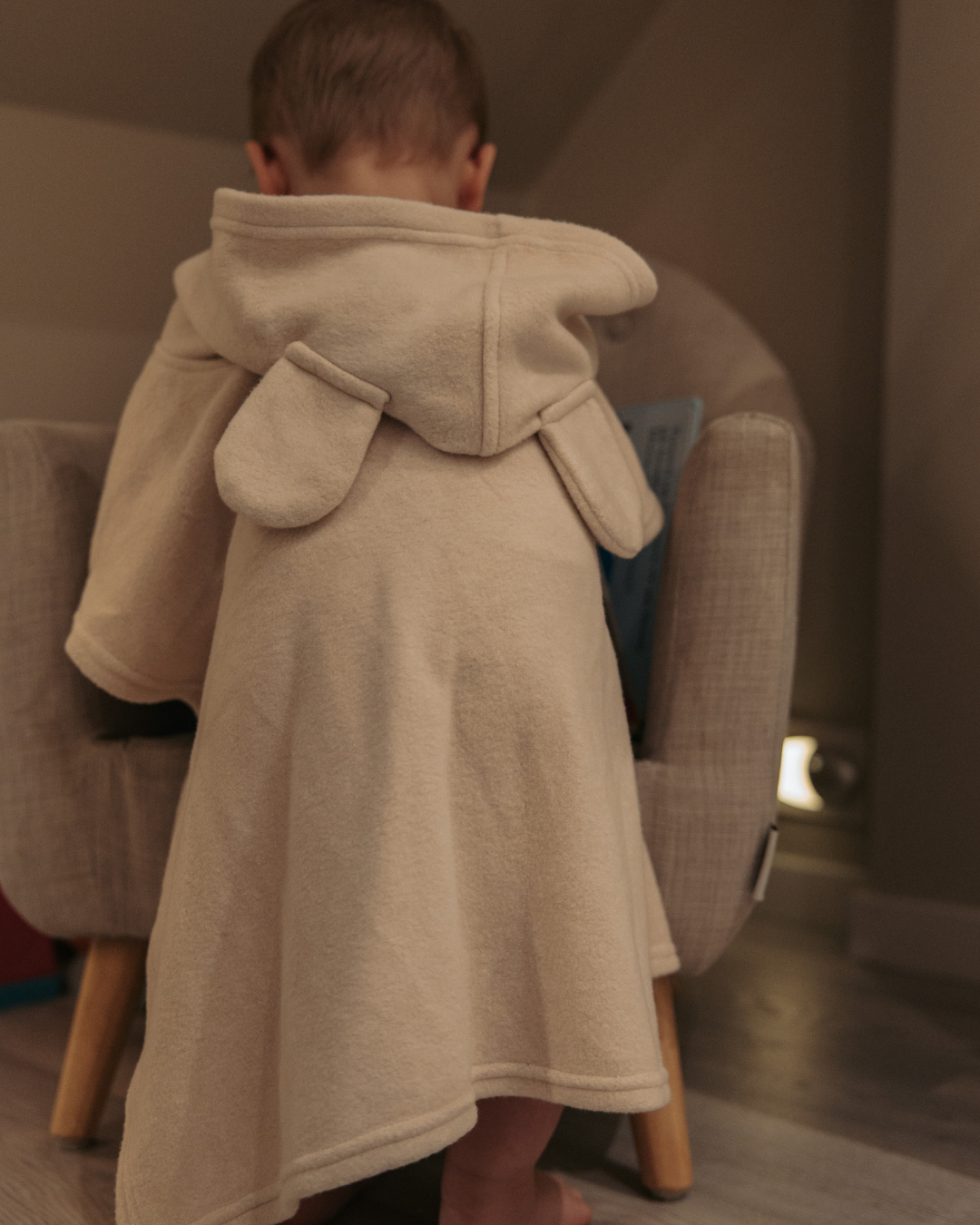 Trollefant Luksus kylpyponcho – bambu, beige