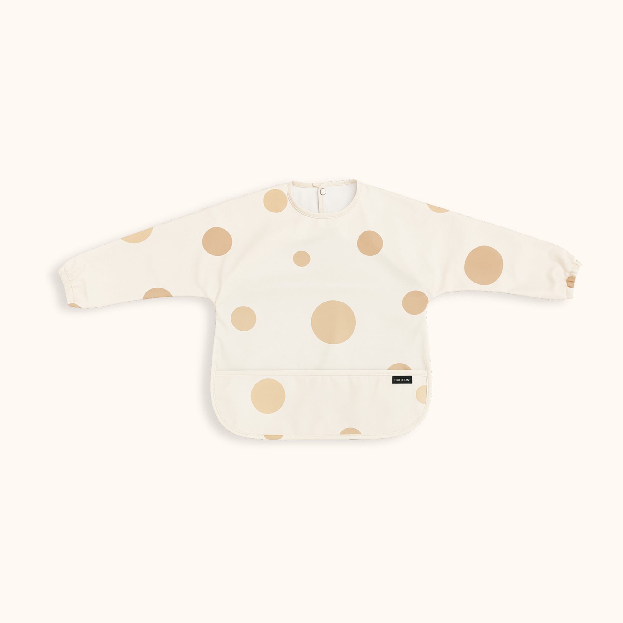 Trollefant Ruokalappu hihoilla – 2 kpl, beige