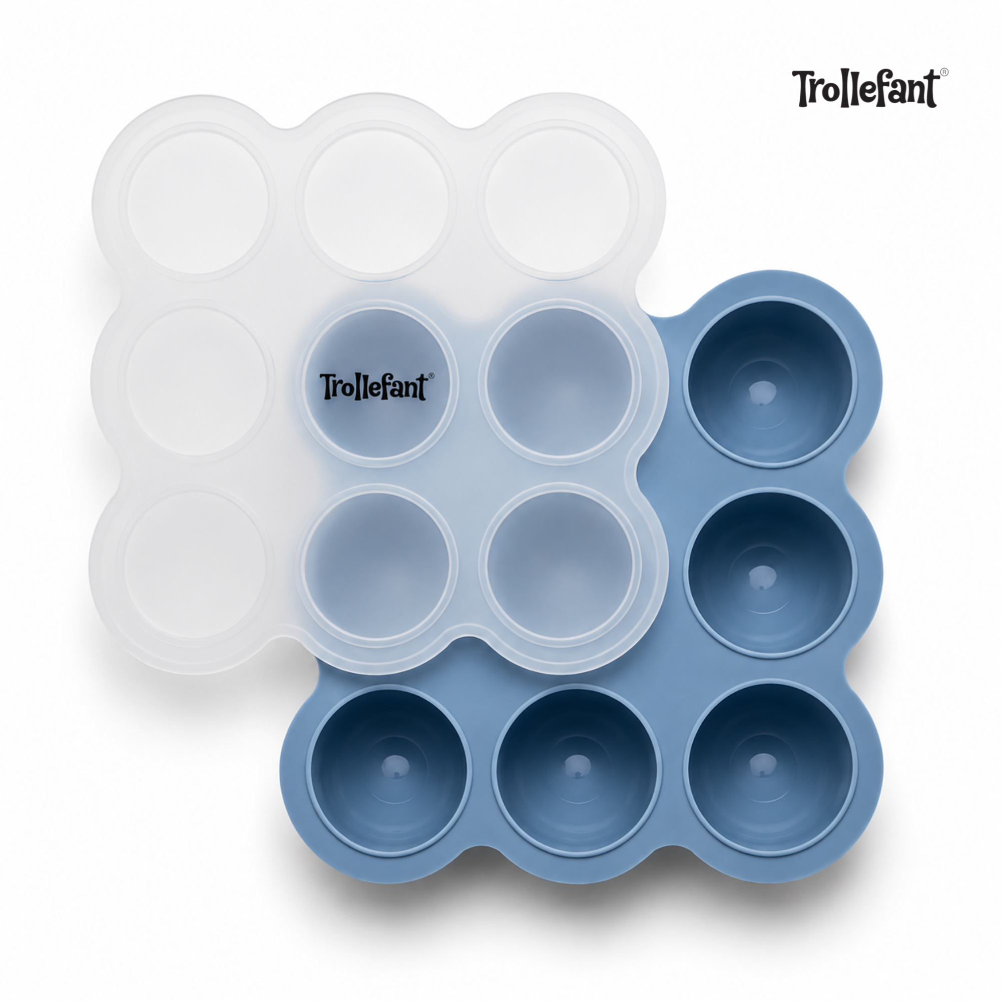 Trollefant pakastusmuotti kannella – 9 x 60 ml (Sininen)
