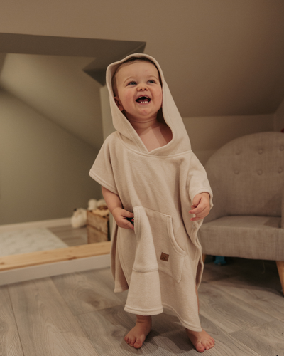 Trollefant Luksus kylpyponcho – bambu, beige