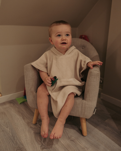 Trollefant Luksus kylpyponcho – bambu, beige