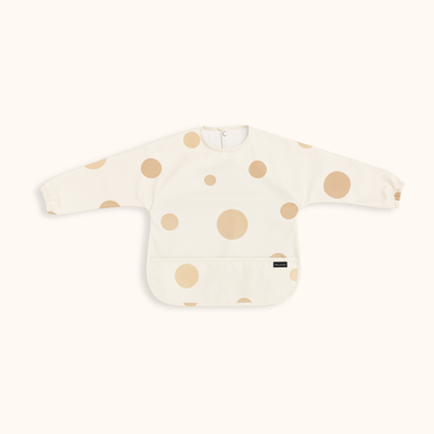 Trollefant Ruokalappu hihoilla – 2 kpl, beige